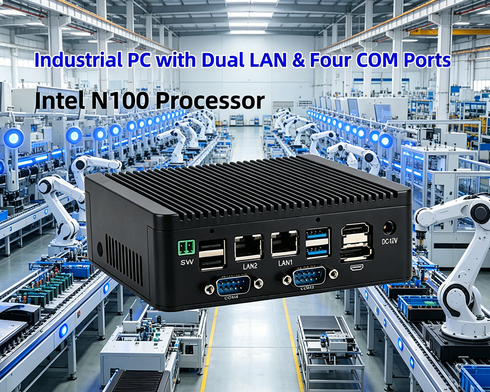 최신 회사 블로그 From Machine Control to Data Transmission: Dual-LAN 4-COM Industrial PCs Enable Edge Deployment