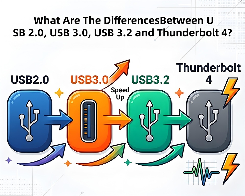 최신 회사 블로그 완전 USB 사양 가이드 USB2.0 USB3.0 USB3.2 및 썬더볼트 4 사이의 차이점은 무엇입니까