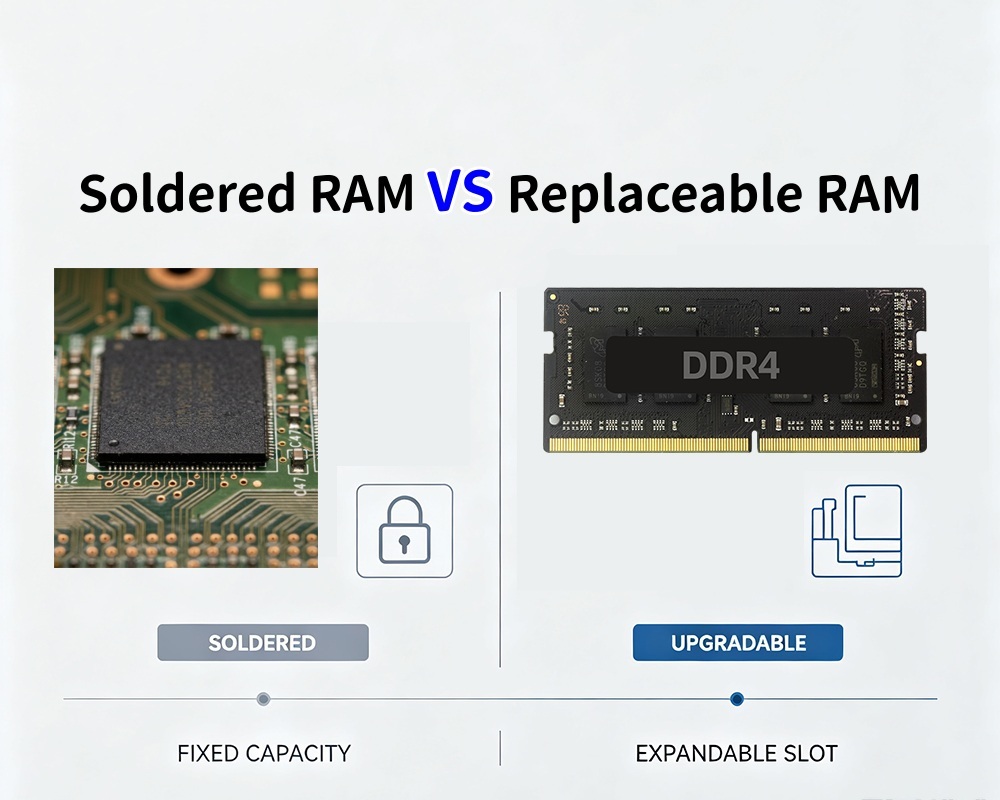 최신 회사 블로그 SOLDERED RAM VS Replaceable RAM 미니 PC 업그레이드 잠재력의 깊은 비교