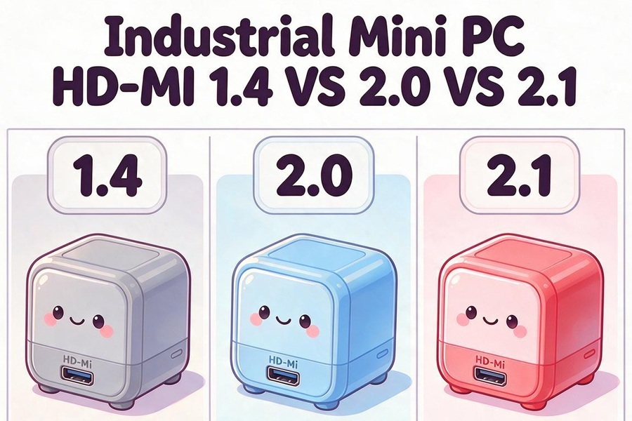 최신 회사 블로그 Industrial Mini PC HD-MI 1.4 VS 2.0 VS 2.1: Display Interface Comparison for 4K 8K Industrial Monitoring