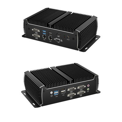 블랙 팬리스 산업용 PC 미니 컴퓨터 인텔 코어 듀얼 LAN 듀얼 디스플레이 비동기 출력 1135G7U