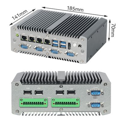 주문 4개의 LAN 포트와 6개의 COM 포트를 갖춘 Intel Core I7-10710U 프로세서 산업용 미니 PC 온라인 제조