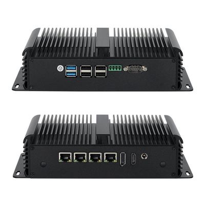 주문 인텔 N100 프로세서 4 LAN 듀얼 COM 및 6 USB 산업용 미니 PC 온라인 제조