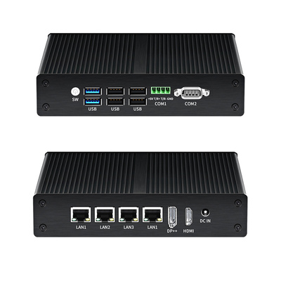 구입하다 산업용 팬리스 미니 컴퓨터 리눅스 인텔 N100 DDR4 16G 램 4LAN 듀얼 COM 온라인 제조