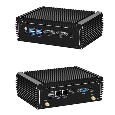 인텔 코어 i3 7100U 미니 PC 팬리스 산업용 PC 16GB, 2 LAN, 2 COM